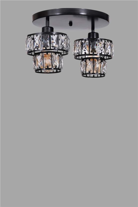 Lumexx Leo 2 Li Tepsili Siyah Plafonyer Avize