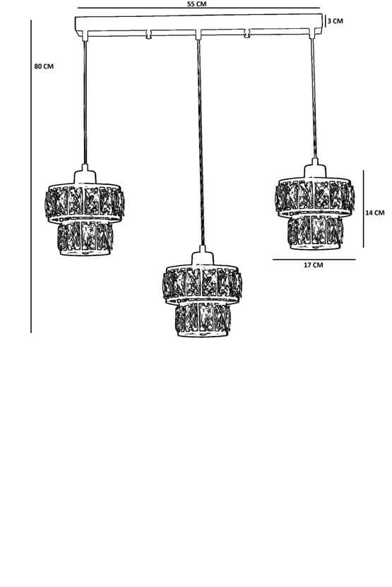 Lumexx Leo 3 Lü Sıralı Eskitme Sarkıt