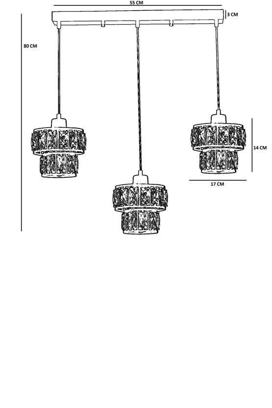 Lumexx Leo 3 Lü Sıralı Siyah Sarkıt