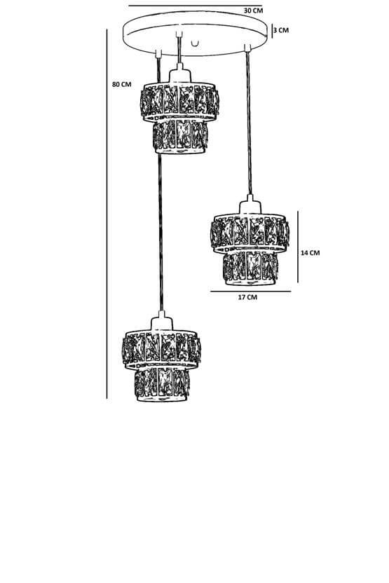 Lumexx Leo 3 Lü Tepsili Eskitme Sarkıt