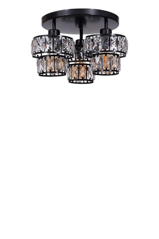 Lumexx Leo 3 Lü Tepsili Siyah Plafonyer Avize