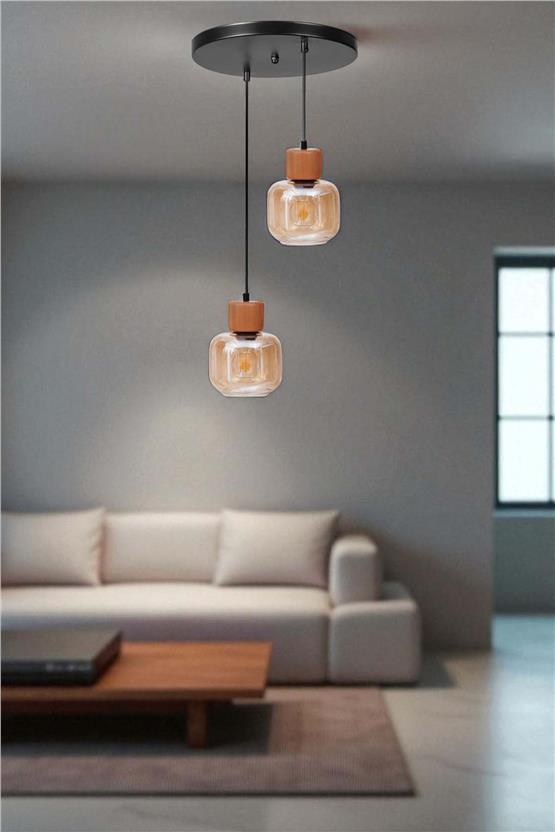 Lumexx Lidya 2 Li Tepsili Siyah Bal Camlı Sarkıt