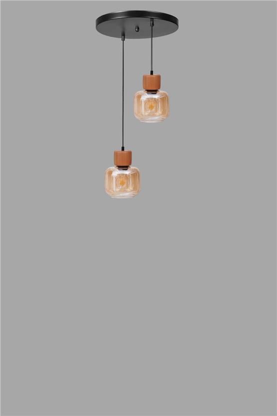 Lumexx Lidya 2 Li Tepsili Siyah Bal Camlı Sarkıt