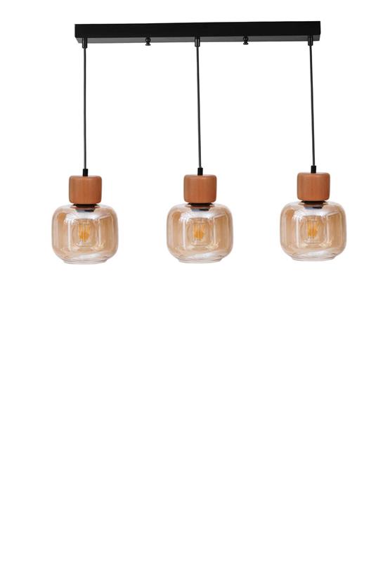 Lumexx Lidya 3 Lü Sıralı Siyah Bal Camlı Sarkıt