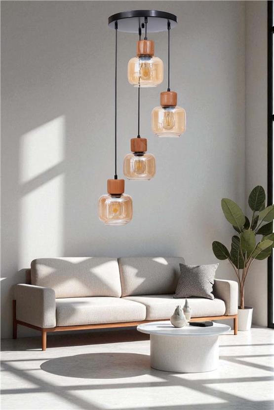 Lumexx Lidya 4 Lü Tepsili Siyah Bal Camlı Sarkıt