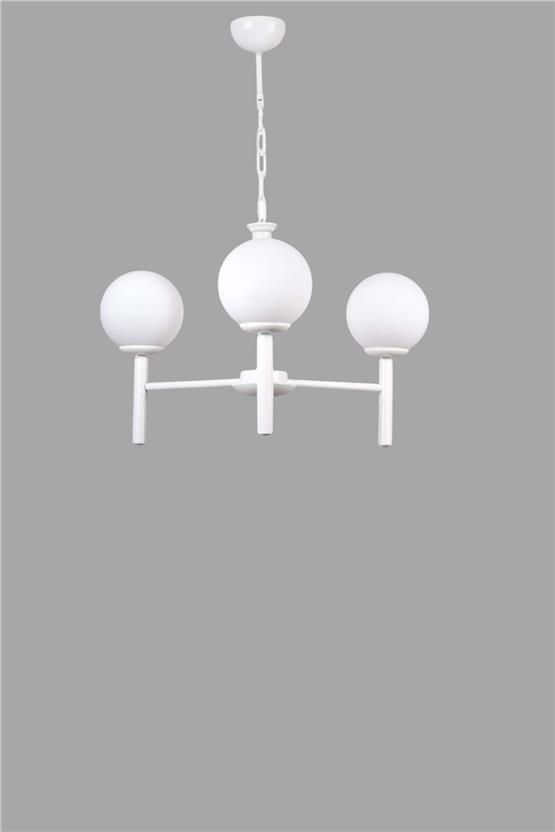 Lumexx Luke 3 Lü Beyaz Camlı Avize