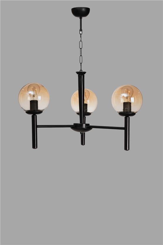 Lumexx Luke 3 Lü Siyah Bal Camlı Avize