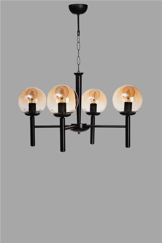 Lumexx Luke 4 Lü Siyah Bal Camlı Avize