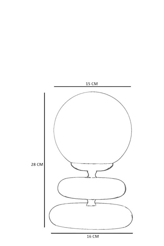 Lumexx Mars Ceviz Beyaz Camlı Masa Lambası