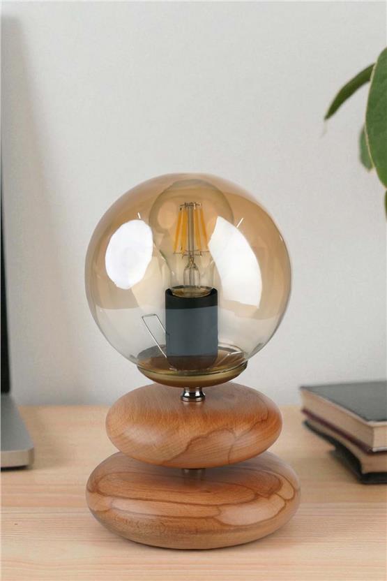 Lumexx Mars Naturel Bal Camlı Masa Lambası
