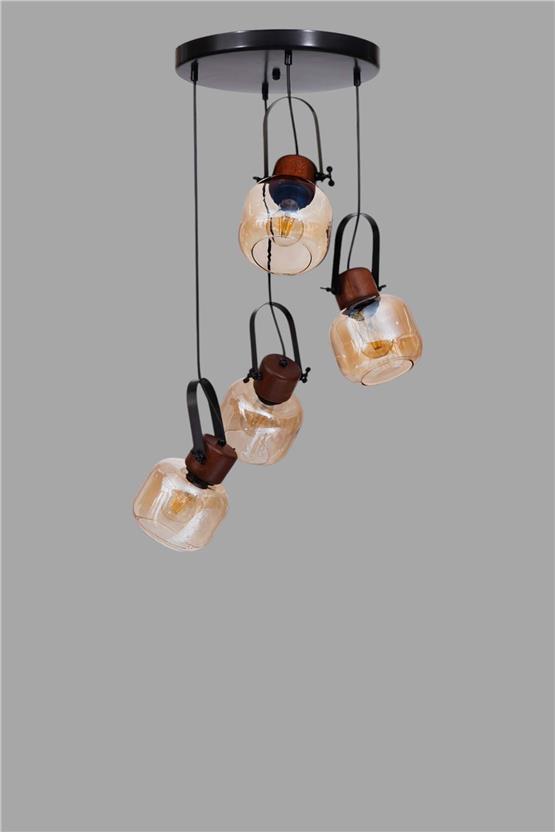 Lumexx Masal 3 Lü Sıralı Siyah Bal Camlı Sarkıt