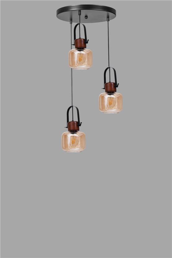 Lumexx Masal 3 Lü Tepsili Siyah Bal Camlı Sarkıt