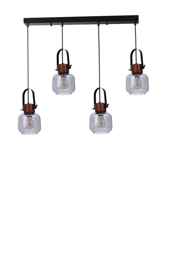 Lumexx Masal 4 Lü Sıralı Siyah Füme Camlı Sarkıt