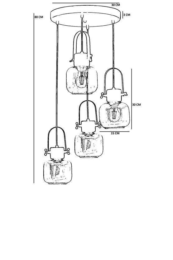Lumexx Masal 4 Lü Tepsili Siyah Bal Camlı Sarkıt