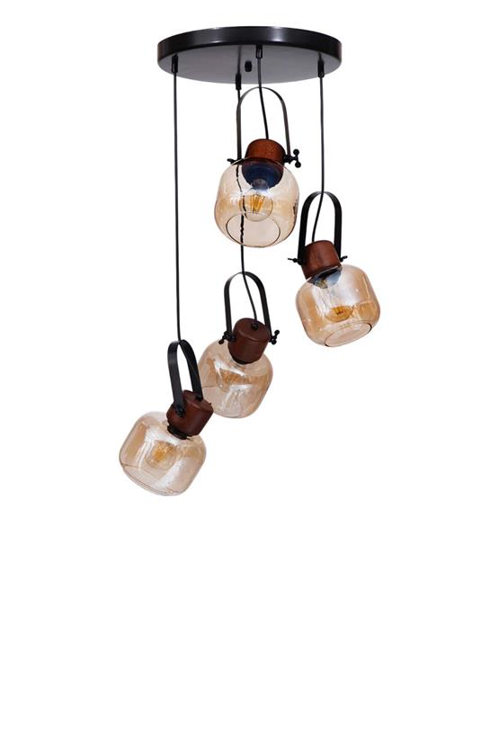 Lumexx Masal 4 Lü Tepsili Siyah Bal Camlı Sarkıt