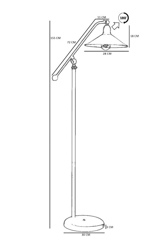 Lumexx Moka Beyaz Lambader Metal Başlıklı