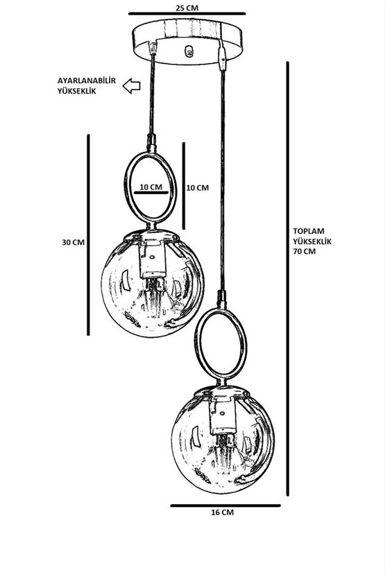 Lumexx  Morino 2 Li Tepsili Bal Camlı Eskitme Sarkıt