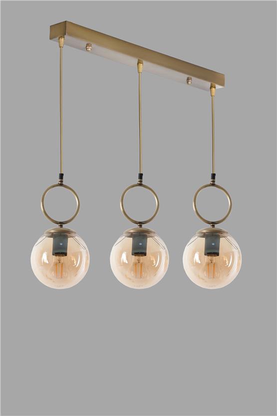 Lumexx  Morino 3 Lü Sıralı Bal Camlı Eskitme Sarkıt
