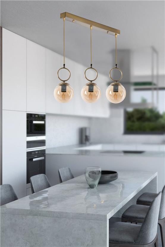 Lumexx  Morino 3 Lü Sıralı Bal Camlı Eskitme Sarkıt
