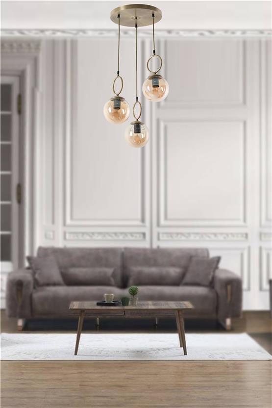 Lumexx  Morino 3 Lü Tepsili Bal Camlı Eskitme Sarkıt