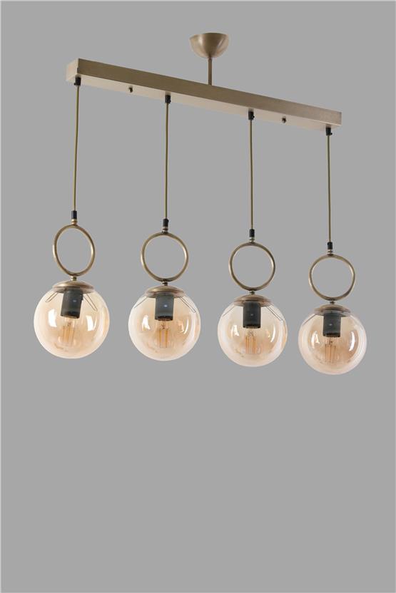Lumexx  Morino 4 Lü Sıralı Bal Camlı Eskitme Sarkıt