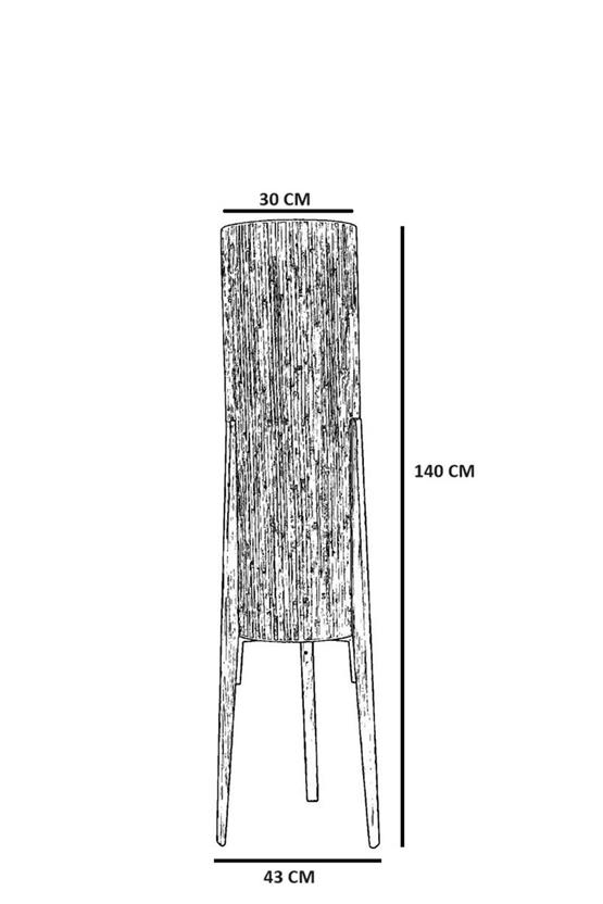Lumexx Navas Ceviz Lambader Hasır Siyah Abajurlu