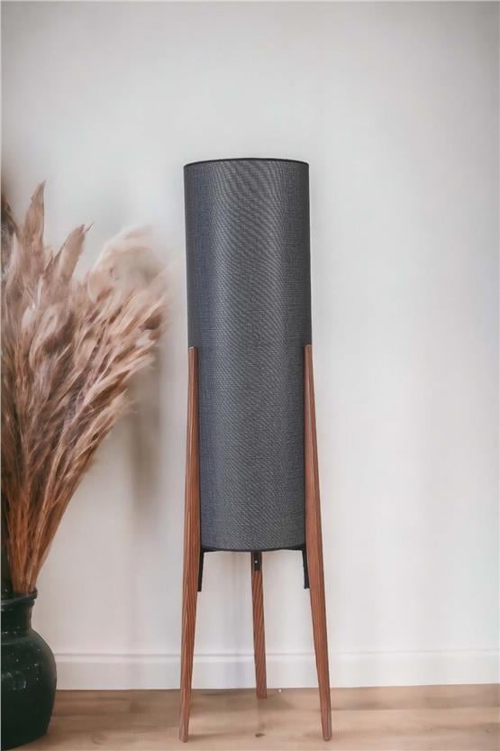 Lumexx Navas Ceviz Lambader Hasır Siyah Abajurlu