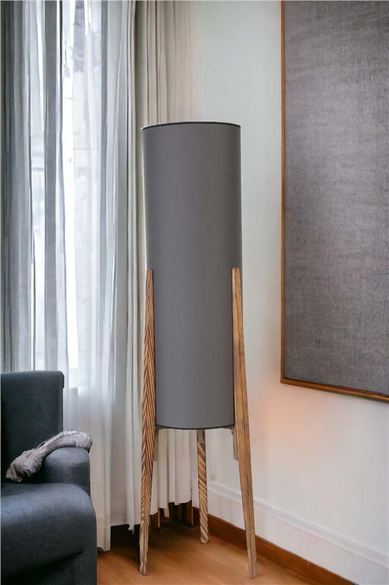 Lumexx Navas Yanık Lambader Koyu Gri Abajurlu