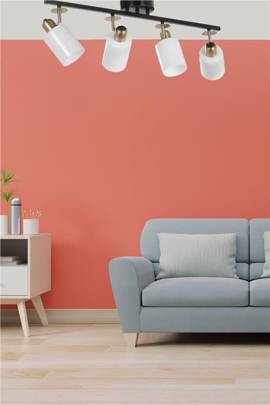 Lumexx  Nomi 4 Lü Sıralı Siyah Beyaz Camlı Avize
