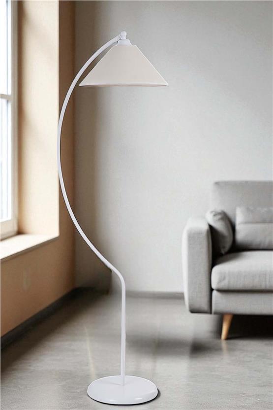 Lumexx Ogeday Beyaz Lambader Finli Krem Abajurlu