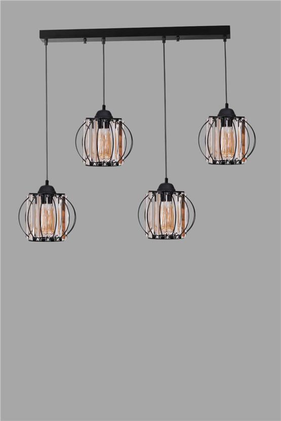 Lumexx Ohrid 4 Lü Sıralı Siyah Sarkıt