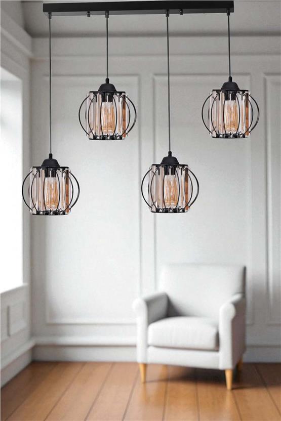 Lumexx Ohrid 4 Lü Sıralı Siyah Sarkıt