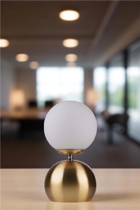 Lumexx Oliver Eskitme Kaplamalı Beyaz Camlı Masa Lambası
