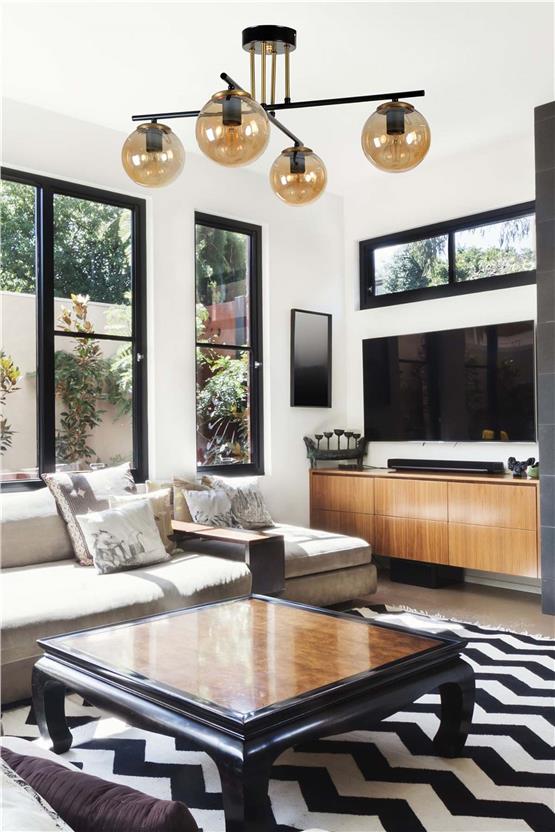 Lumexx Oslo 4 Lü Siyah Bal Camlı Avize