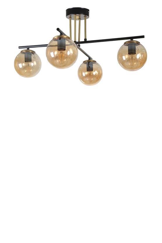 Lumexx Oslo 4 Lü Siyah Bal Camlı Avize