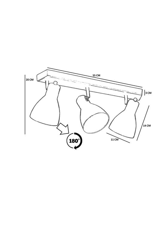 Lumexx Otis 3 Lü Sıralı Eskitme Plafonyer Avize