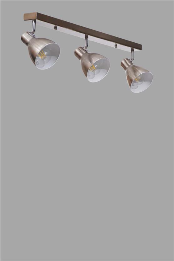 Lumexx Otis 3 Lü Sıralı Mat Krom Plafonyer Avize