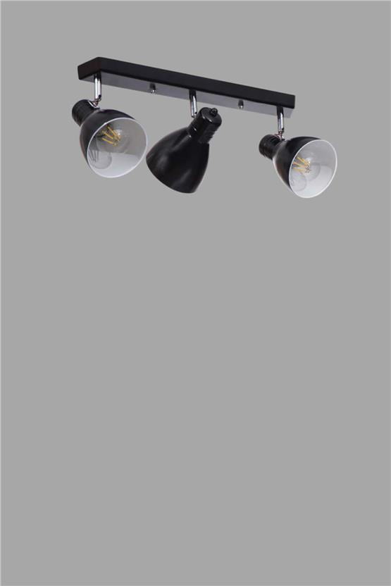 Lumexx Otis 3 Lü Sıralı Siyah Plafonyer Avize