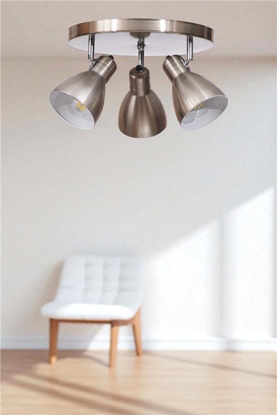 Lumexx Otis 3 Lü Tepsili Mat Krom Plafonyer Avize