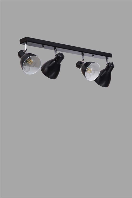 Lumexx Otis 4 Lü Sıralı Siyah Plafonyer Avize