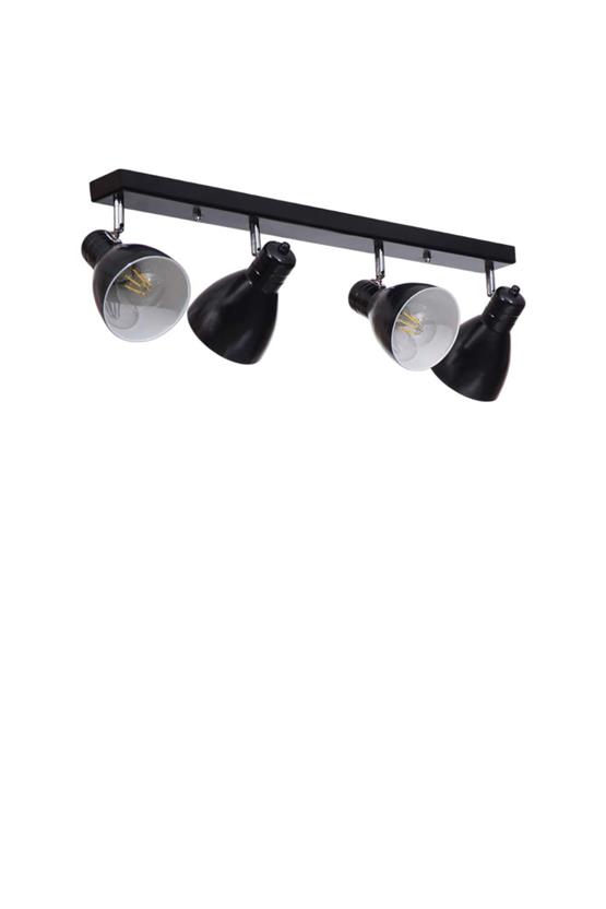 Lumexx Otis 4 Lü Sıralı Siyah Plafonyer Avize