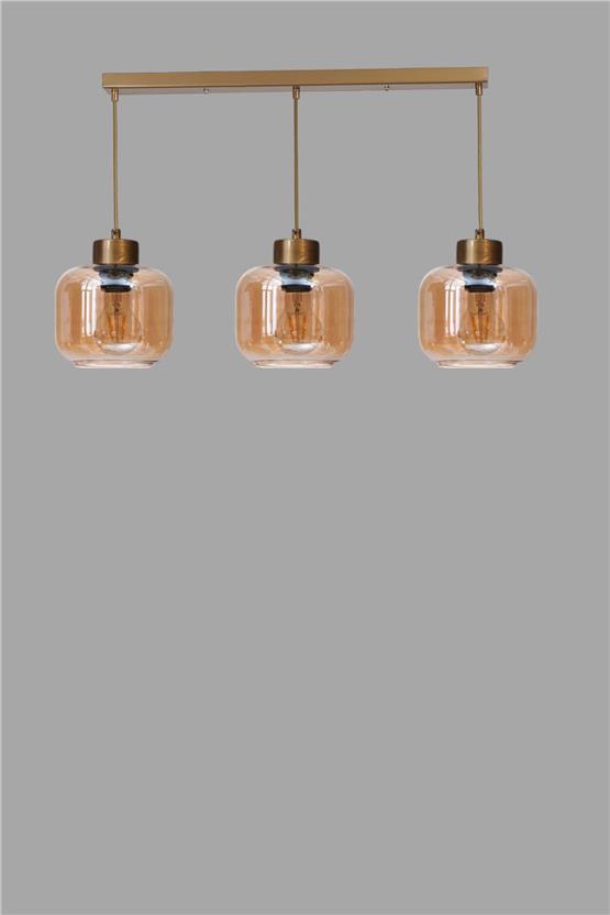 Lumexx Parla 3 Lü Sıralı Eskitme Bal Camlı Sarkıt