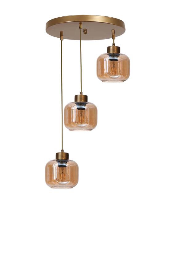 Lumexx Parla 3 Lü Tepsili Eskitme Bal Camlı Sarkıt