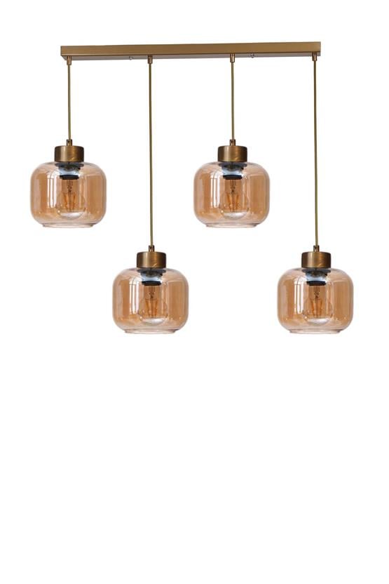 Lumexx Parla 4 Lü Sıralı Eskitme Bal Camlı Sarkıt