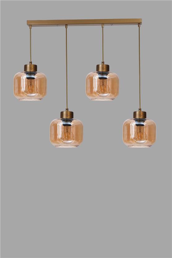 Lumexx Parla 4 Lü Sıralı Eskitme Bal Camlı Sarkıt