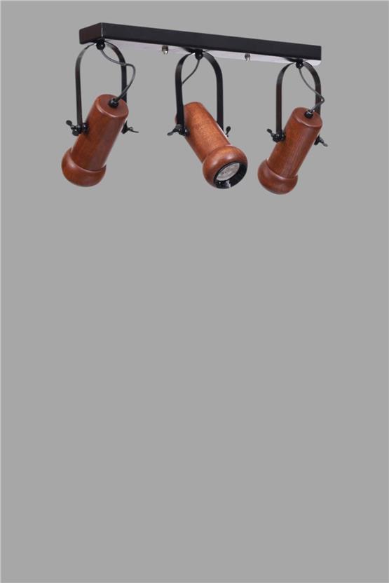 Lumexx Pascal 3 Lü Sıralı Ceviz Plafonyer Avize