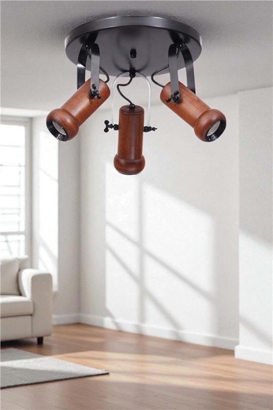 Lumexx Pascal 3 Lü Tepsili Ceviz Plafonyer Avize