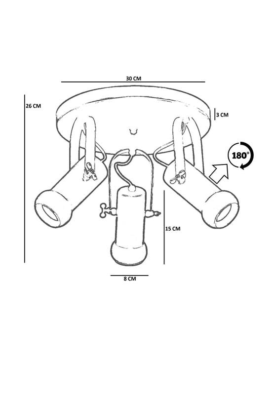 Lumexx Pascal 3 Lü Tepsili Naturel Plafonyer Avize