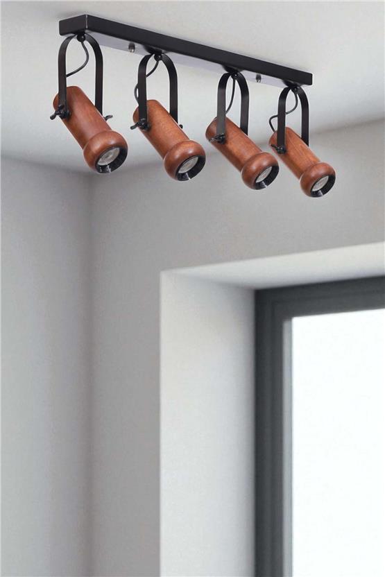 Lumexx Pascal 4 Lü Sıralı Ceviz Plafonyer Avize