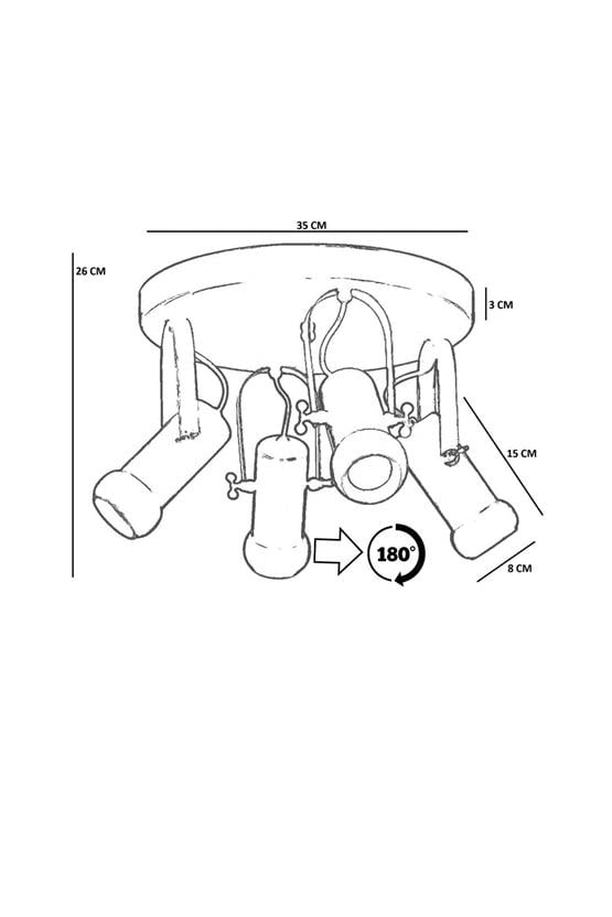 Lumexx Pascal 4 Lü Tepsili Ceviz Plafonyer Avize